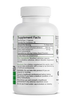 Bronson Tart Cherry Extract + Celery Seed Capsules - Powerful Uric Acid Cleanse, Joint Mobility Support & Muscle Recovery Supplement - Non-GMO Formula - 60 Vegetarian Capsules  - Image 2