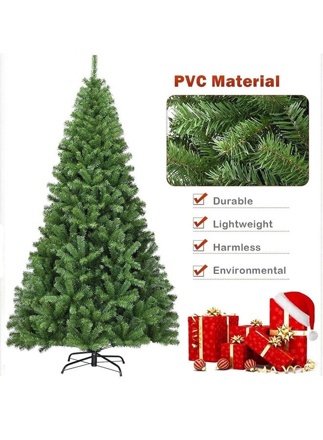 Beauenty Christmas Tree 8FT, Real Pine Needles Artificial Christmas Trees with 1600 Full Branches Tips,Xmas Tree for Home and Office Indoor & Outdoor Decoration,Easy Assembly Metal Stand - Image 3