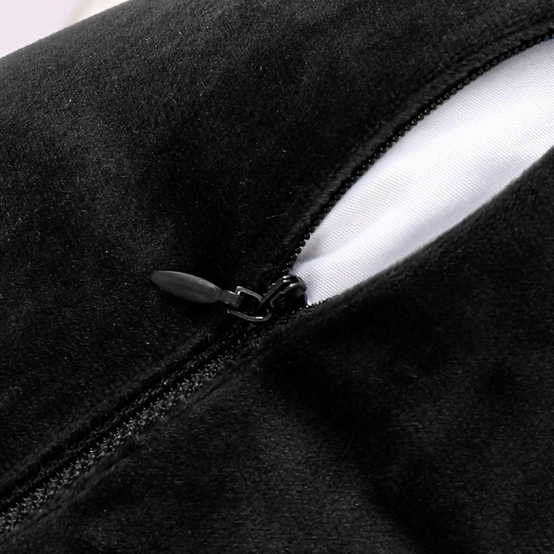 NiNi ALL Decorative Throw Pillow Covers Pack of 2 Velvet Throw Pillow Cases for Couch Sofa Bed Car Office Pillows Cover Bedroom Living Room Outdoor Black Pillow Covers 30x30 Inch - Image 4