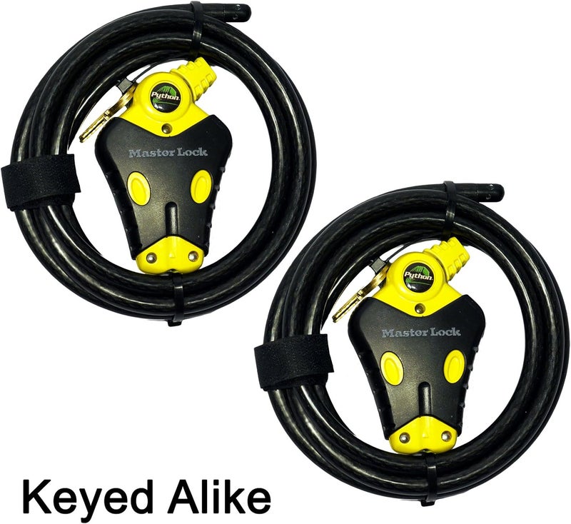 MasterLock - Two 6 ft Python Adjustable Cable Locks Keyed Alike, 8413KACBL-66 - Image 2