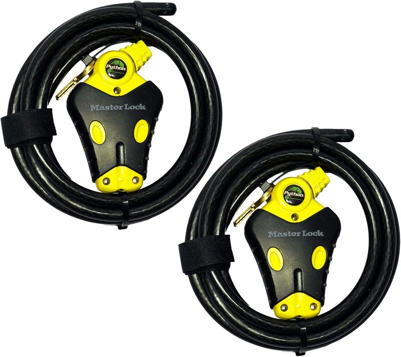 MasterLock - Two 6 ft Python Adjustable Cable Locks Keyed Alike, 8413KACBL-66 - Image 1