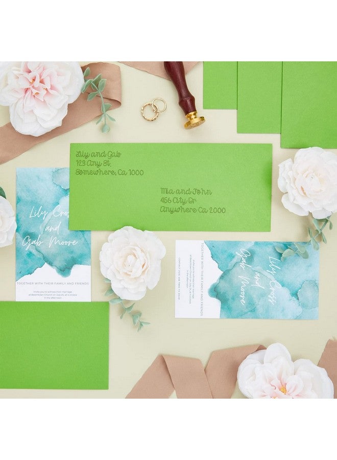 Sustainable Greetings 200 Pack Bulk 10 Green Envelopes With Gummed Seal Business Size For Invitations Mailing Letters Checks Greeting Cards (41/8 X 91/2 In) - Image 2
