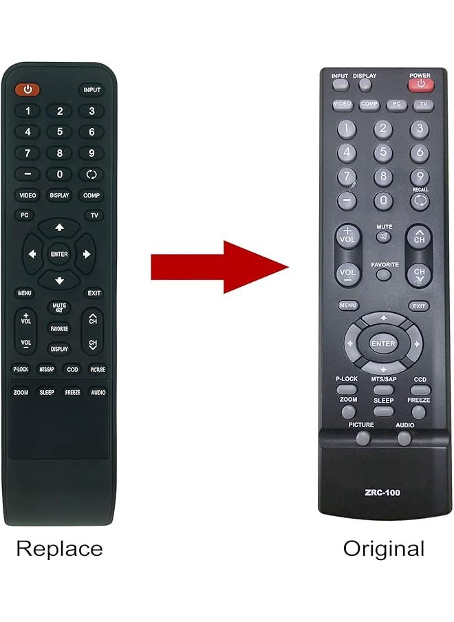 Zrc 100 Replaced Remote Control Fit For Dynex Tv Dx Lcd32 Dx Lcd37 Dxlcd32 Dxlcd37