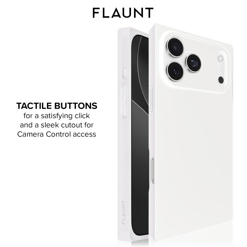 Flaunt Official Square Protective Case - Compatible with iPhone 17 Pro Max - Compatible with MagSafe & Wireless Charging - Drop-Tested & Shockproof - (White) - Image 5