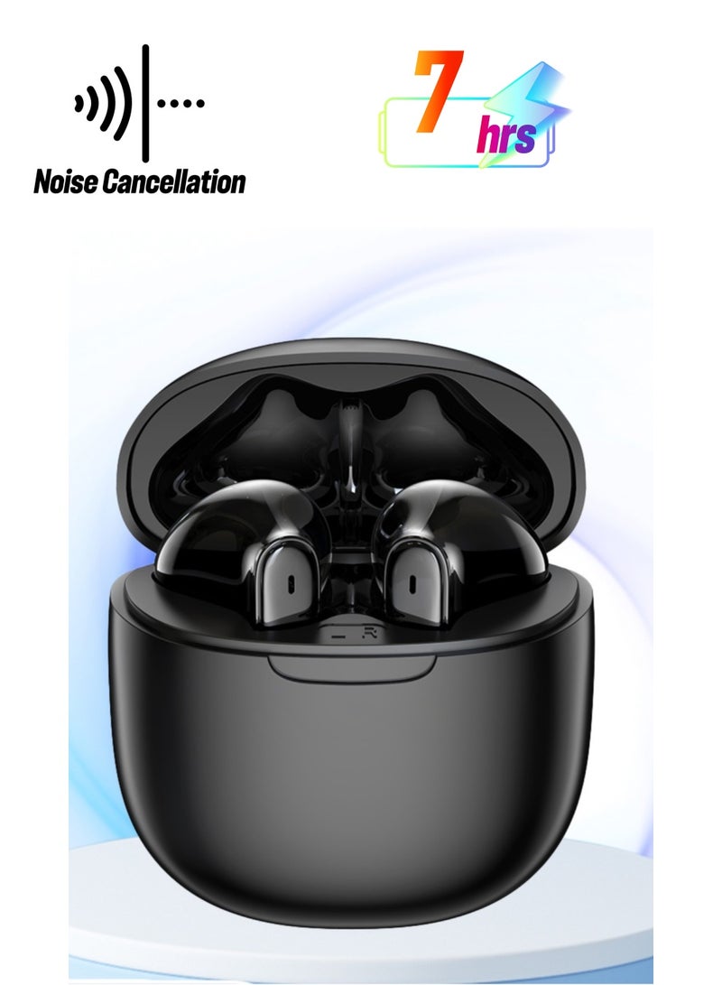 Awei T68 ENC Bluetooth earbuds, noise cancellation, wireless earbuds, waterproof, call-friendly earbuds. Black - Image 1