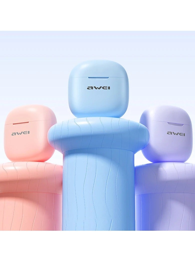 Awei T68 ENC Bluetooth earbuds, noise cancellation, wireless earbuds, waterproof, call-friendly earbuds. Black - Image 4