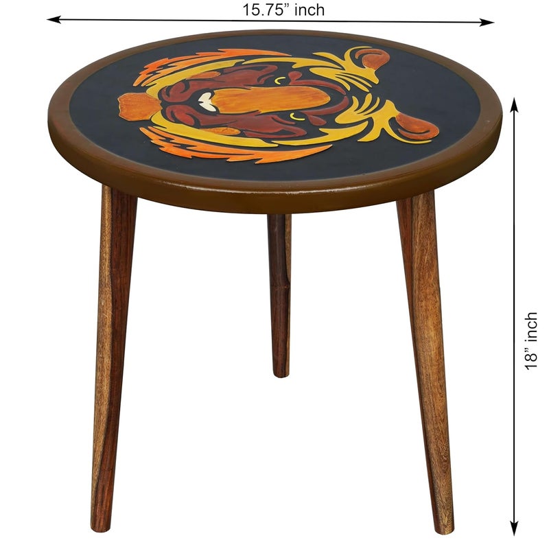 Ecraftworld Wooden Round Side Table Epoxy End Table Coffee Table Mid Century Modern Resine Living Room Furnitur 02 - Image 3