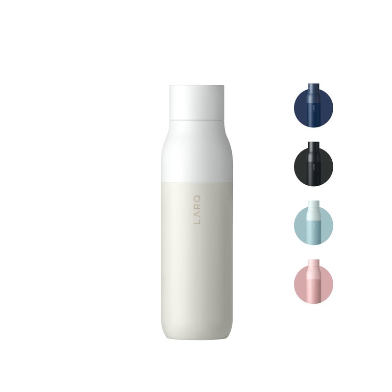 LARQ Bottle Twist Top 25 oz - Insulated Stainless Steel Water Bottle | Thermos  BPA Free | Reusable Water Bottle for Camping  Office  and Travel | Keep Drinks Cold and Hot  Granite White - Image 1