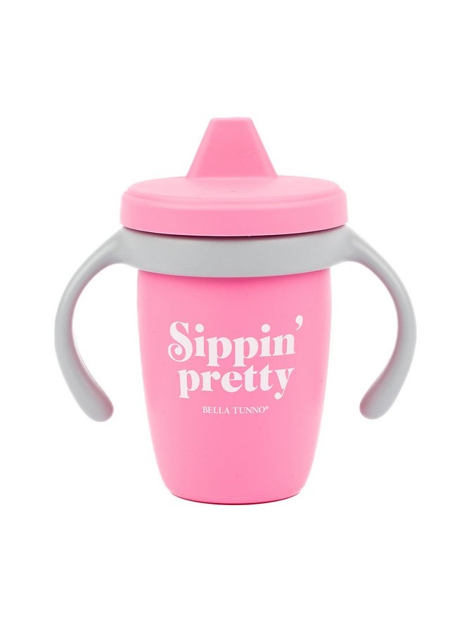 Bella Tunno Happy Sippy Cup Transition Sippy Cups For Baby 6 Months And Older Baby And Toddler Sippy Cups With Removable Handles And Nontoxic Bpa Free Silicone Sippin Pretty 8 Oz  - Image 1
