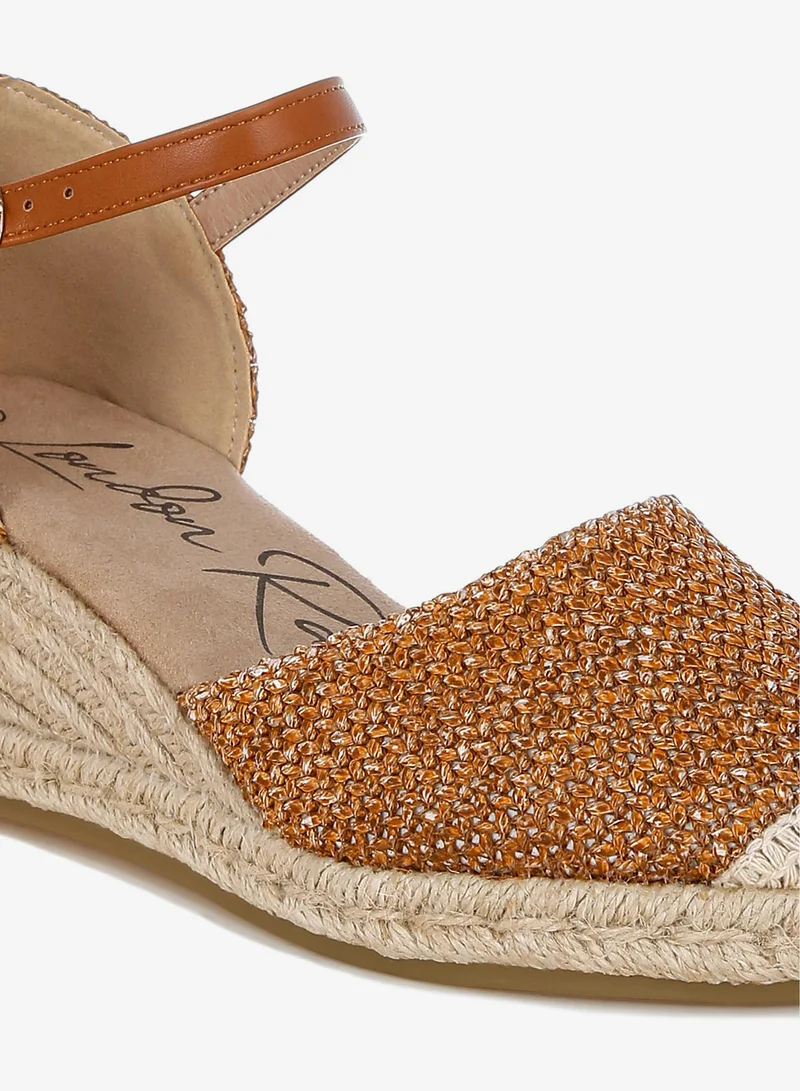 London Rag TAN Raffia Woven Wedge Sandals in Tan for Women | Best Price UAE