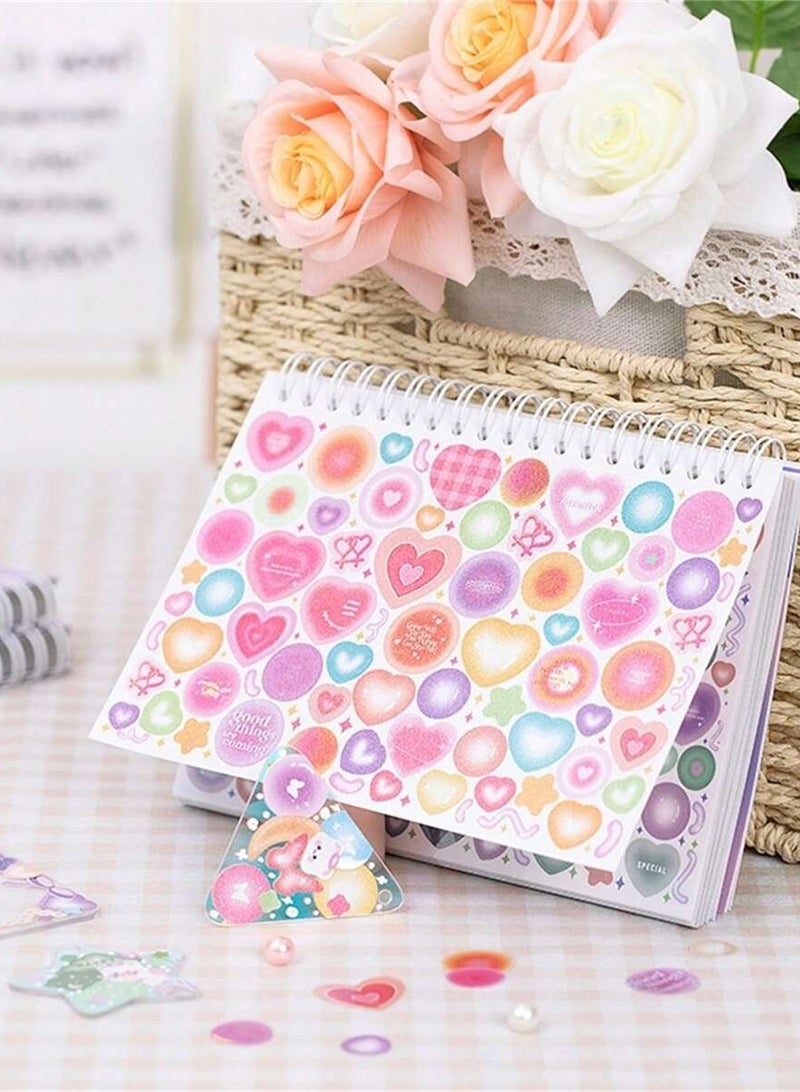 Starry Dots Series Coil Sticker Book - 50 Sheets, Cartoon Designs for Scrapbooking, DIY Crafts & Decorating - Self-Adhesive, Single-Use Paper Stickers for Journals, Phone Cases, Water Bottles, Laptops & More - Image 2