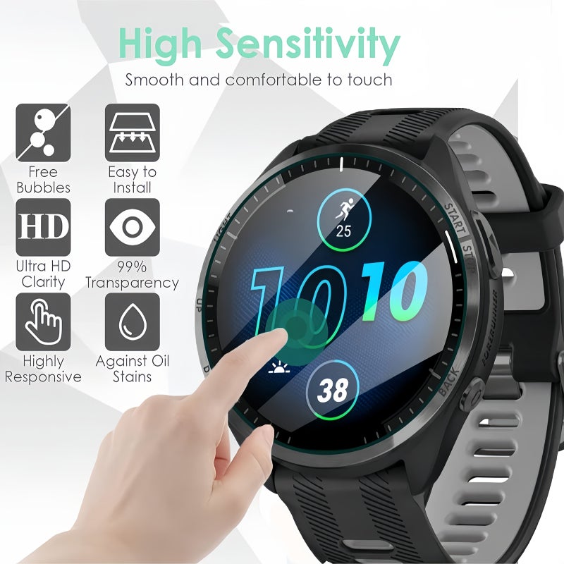 Screen Protector For Forerunner 165 47mm 3D Full Coverage HD Soft Film Easy Install - Image 2