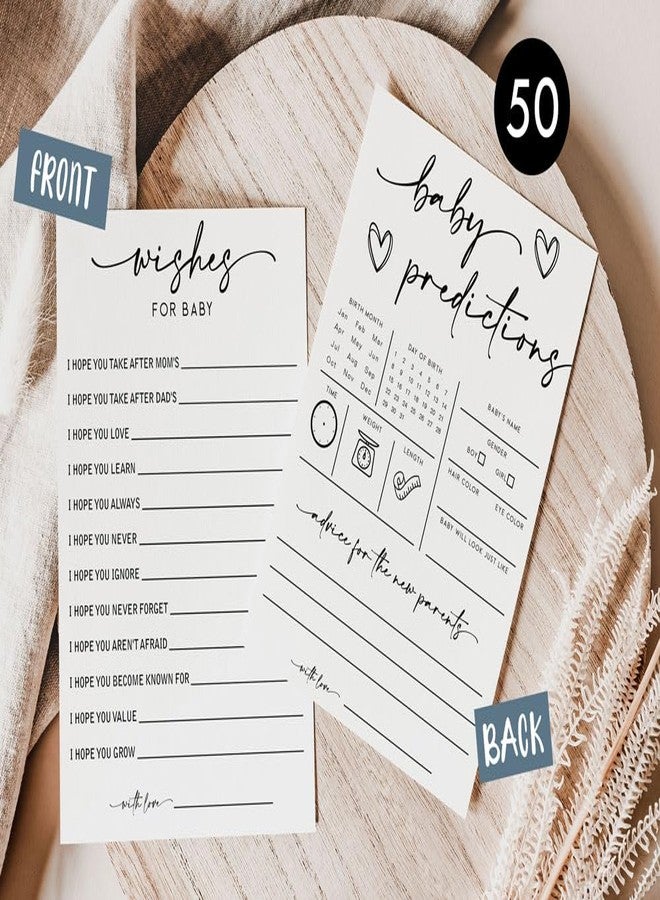 All-Ewired-Up 50 Large Baby Predictions and Advice Wishes for Baby Baby Shower Game, New Mom & Dad Card or Mommy & Daddy to Be, Girl or Boy Babies New Parent Message Advice Book Fun Gender Neutral Party (50-Cards) - Image 4