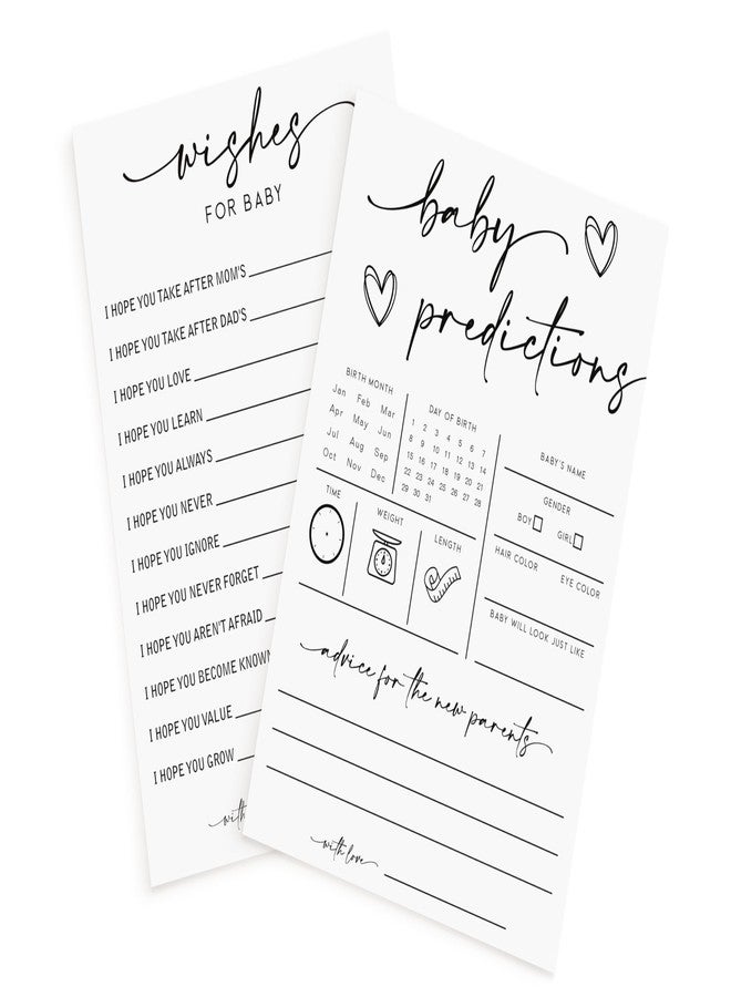 All-Ewired-Up 50 Large Baby Predictions and Advice Wishes for Baby Baby Shower Game, New Mom & Dad Card or Mommy & Daddy to Be, Girl or Boy Babies New Parent Message Advice Book Fun Gender Neutral Party (50-Cards) - Image 1