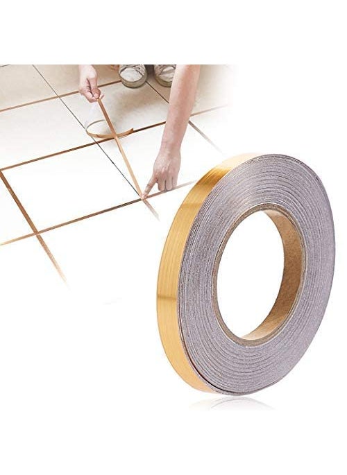 Skin Poster Skin Poster 50 Meters Waterproof Gap Sealing Golden Decoration Tape For Home Floor Tiles Wall Decor Waterproof Tiles 2CM Wide Gold  - Image 2