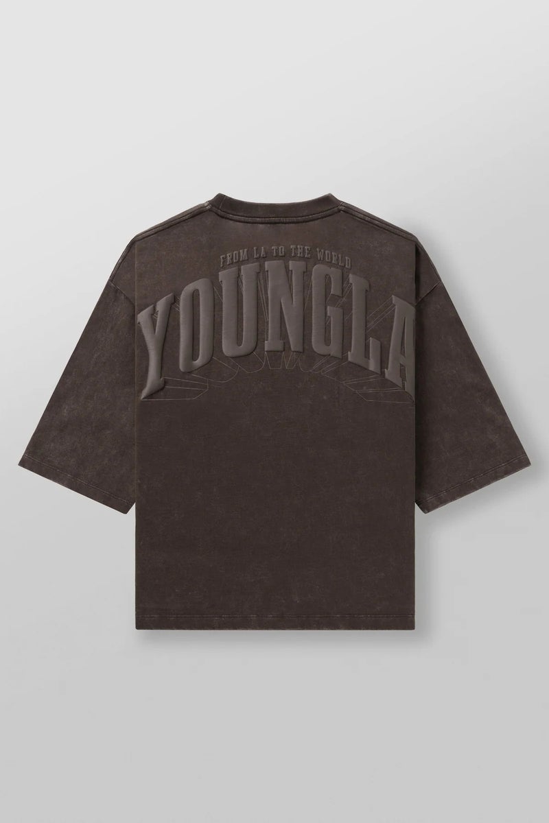 Youngla Men'S Oversized T-Shirt Foam Printed Pure Cotton Short Sleeve American Sports Fitness Casual Top - Image 1