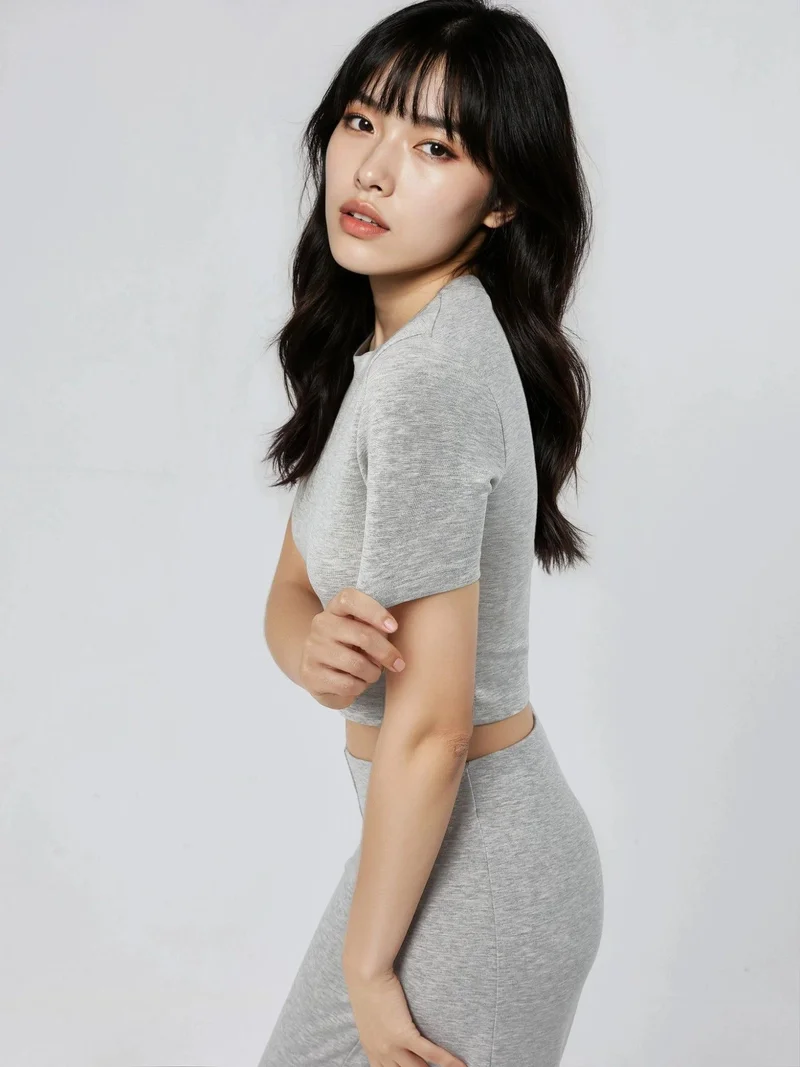 Busem BUSEM Elastic Crop Top with Crew Neck