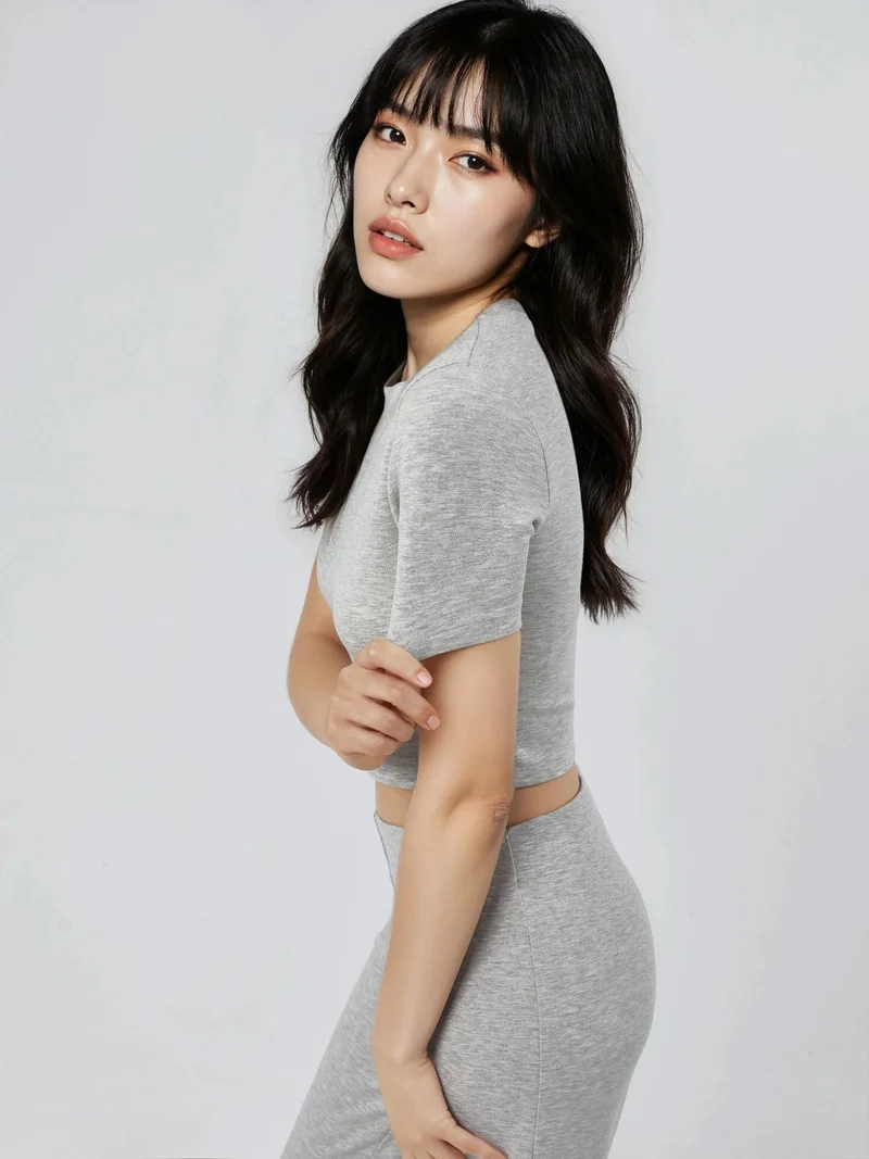 Busem BUSEM Elastic Crop Top with Crew Neck