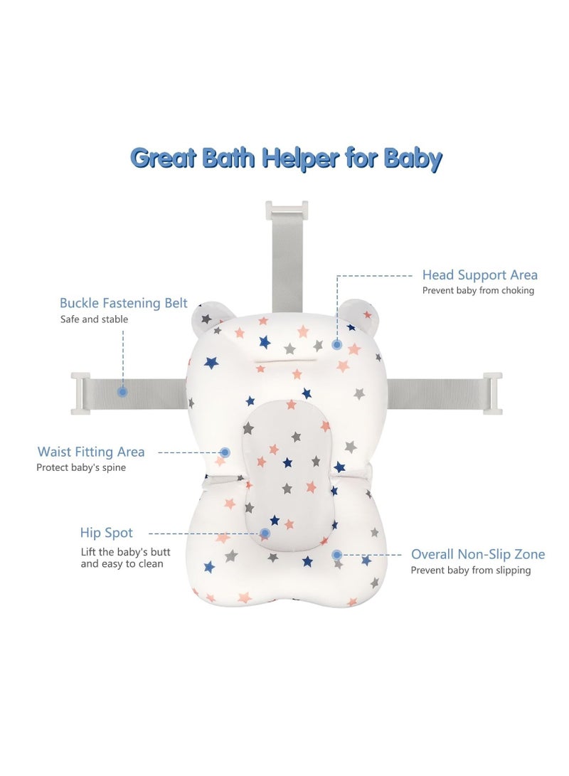 TRASSLE Baby Bath Support Cushion Mat, Soft Breathable Connectable to Bathtub Bathtub Floating Pillow Mat for Toddler  - Image 2