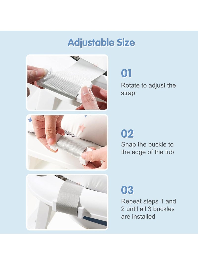 TRASSLE Baby Bath Support Cushion Mat, Soft Breathable Connectable to Bathtub Bathtub Floating Pillow Mat for Toddler  - Image 3