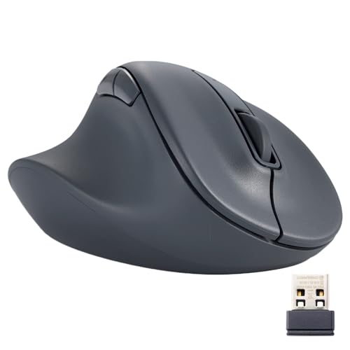ELECOM Wireless Ergonomic Shape Mouse, 2.4GHz with Mini USB Receiver, Silent Click, Right Hand 2000DPI, 5 Buttons, Optocal Sensor, Compatible with PC, Mac, Laptop, EX-G, Lsize Black (M-XGL30DBSKBK) - Image 1