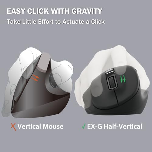ELECOM Wireless Ergonomic Shape Mouse, 2.4GHz with Mini USB Receiver, Silent Click, Right Hand 2000DPI, 5 Buttons, Optocal Sensor, Compatible with PC, Mac, Laptop, EX-G, Lsize Black (M-XGL30DBSKBK) - Image 4