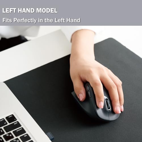 ELECOM Wireless Ergonomic Shape Mouse, 2.4GHz with Mini USB Receiver, Silent Click, Right Hand 2000DPI, 5 Buttons, Optocal Sensor, Compatible with PC, Mac, Laptop, EX-G, Lsize Black (M-XGL30DBSKBK) - Image 2
