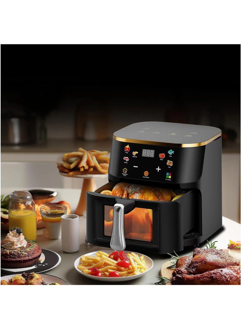 MarlaMall Large Digital Air Fryer Oven,7 in1 Multifunctional Touch Screen Presets Fry,Auto Shutoff,Hot air convection for Healthy Oil-Free Cooking,View Window Stainless Steel Air fryer - Image 1