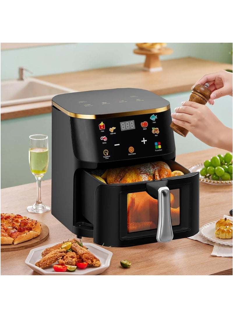 MarlaMall Large Digital Air Fryer Oven,7 in1 Multifunctional Touch Screen Presets Fry,Auto Shutoff,Hot air convection for Healthy Oil-Free Cooking,View Window Stainless Steel Air fryer - Image 5