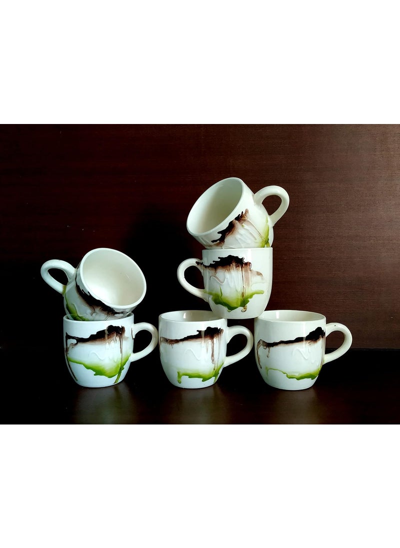 MOODY PANDA MOODY PANDA Set of 6 Cups Cups Set of 6 Tea Cups Ceramic 150ml Made in India Colorful Cups Handpainted Cups Color Splash  - Image 3
