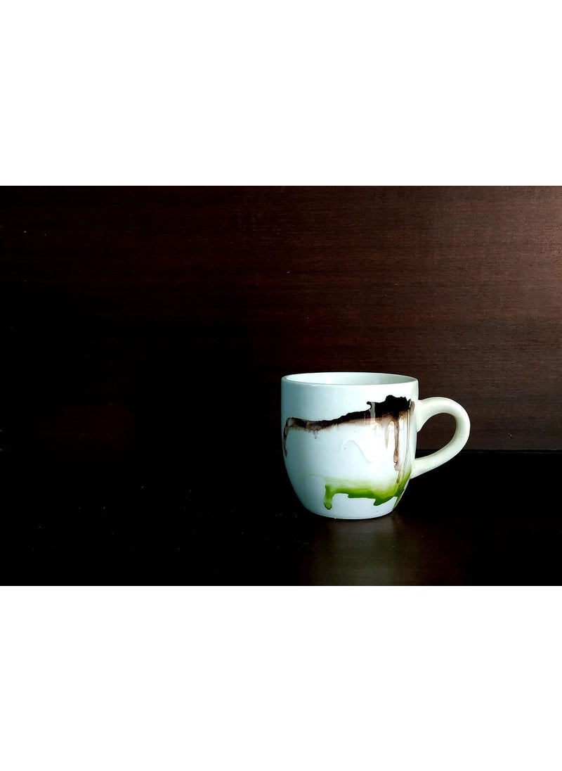 MOODY PANDA MOODY PANDA Set of 6 Cups Cups Set of 6 Tea Cups Ceramic 150ml Made in India Colorful Cups Handpainted Cups Color Splash  - Image 4