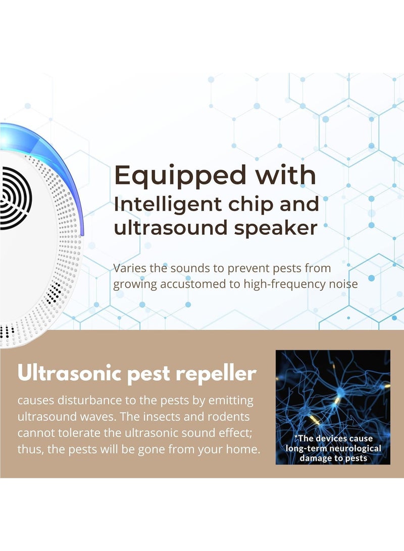 Arabest Ultrasonic Pest Repeller 4 Pack Mice Repellent Indoor Pest Repellent Ultrasonic Plug in, Mouse Deterrent, Pest Control for Rodents, Roaches, Cockroaches, Spiders, Insects(4 Pack) - Image 4