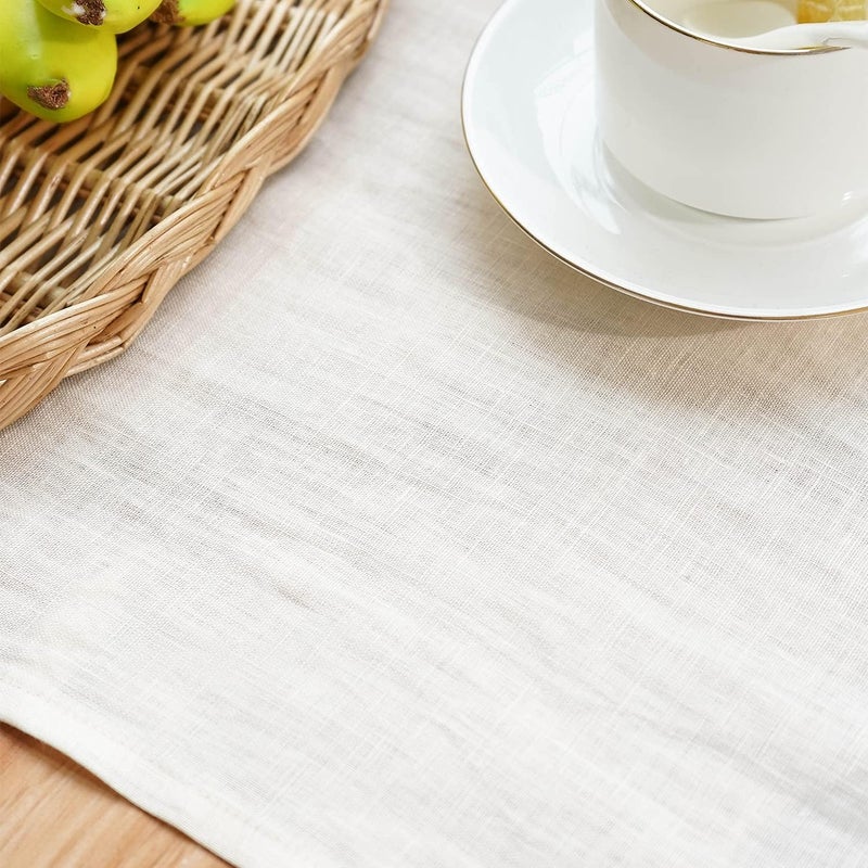 Amazhiyu Linen Table Runner for Dinner Dining Office Kitchen Table 40 inches Long Green - Image 4