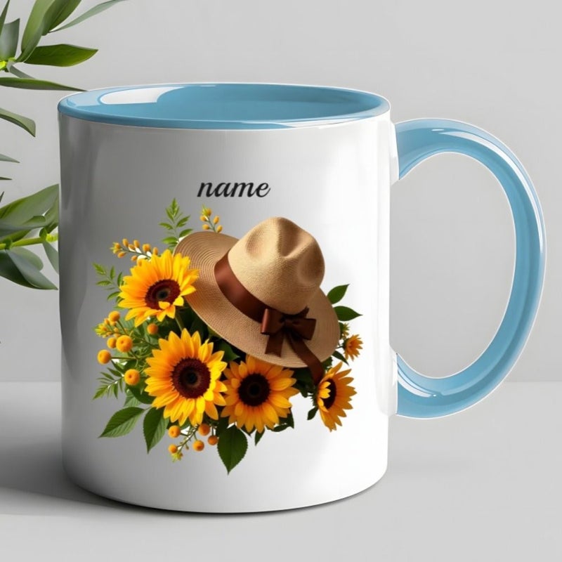 A Green 11 Oz Ceramic Coffee Mug with Handle High Quality Custom Floral Pattern Creative Gift for Hot or Cold Beverages Available in Multiple Colors Optional Personalization Perfect Present for Christmas Independence Day Halloween - Image 2
