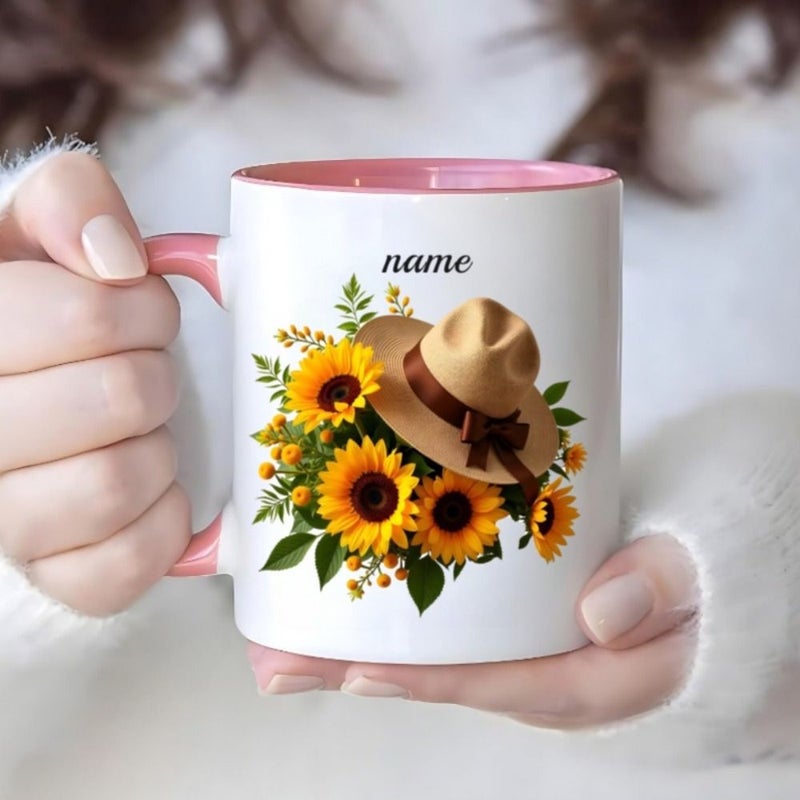 A Green 11 Oz Ceramic Coffee Mug with Handle High Quality Custom Floral Pattern Creative Gift for Hot or Cold Beverages Available in Multiple Colors Optional Personalization Perfect Present for Christmas Independence Day Halloween - Image 5