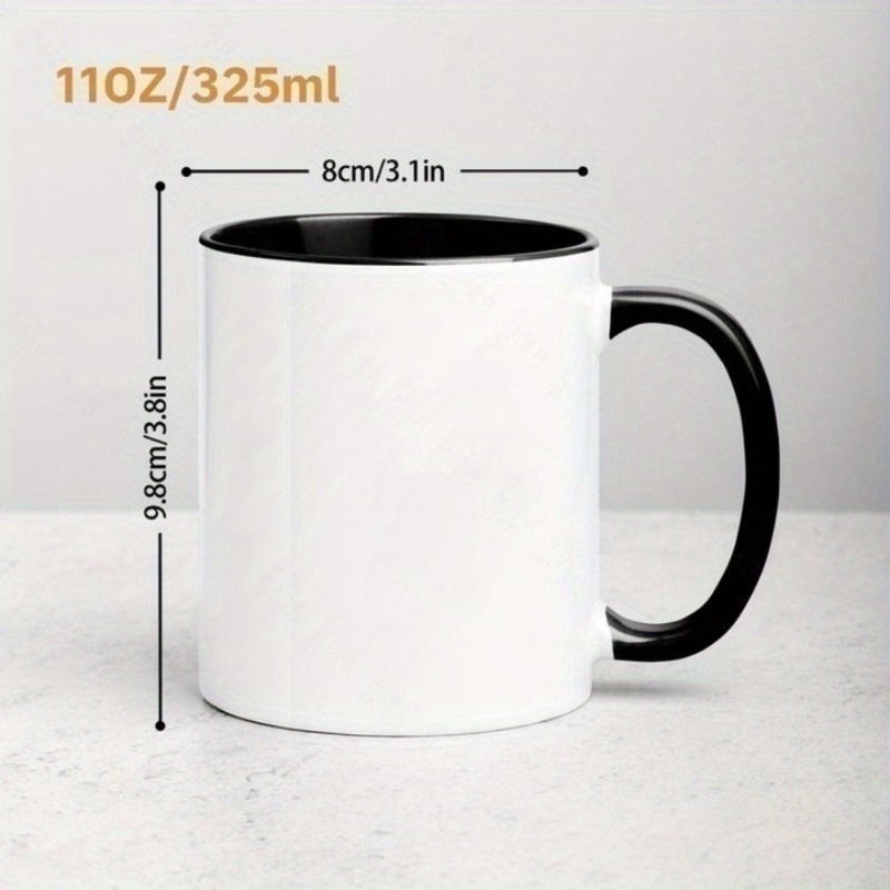 A Green 11 Oz Ceramic Coffee Mug with Handle High Quality Custom Floral Pattern Creative Gift for Hot or Cold Beverages Available in Multiple Colors Optional Personalization Perfect Present for Christmas Independence Day Halloween - Image 3