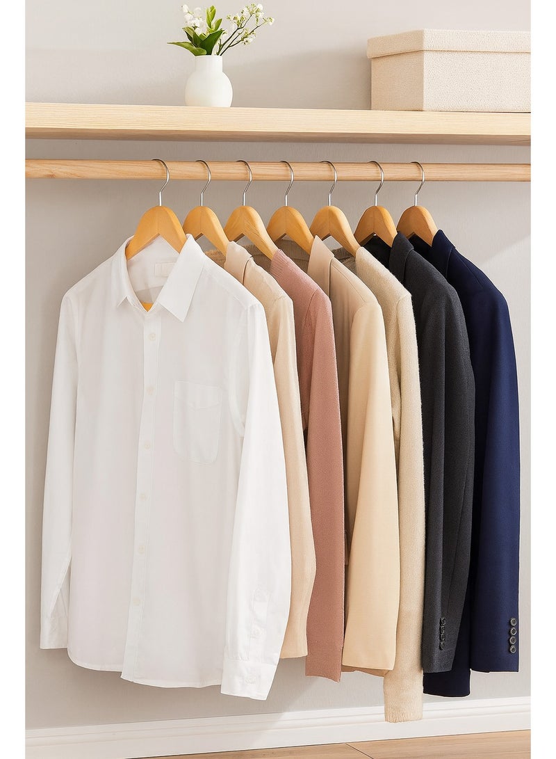 Harmony Homes Wood Clothes Hangers | Non-Slip Wooden Hanger with Swivel Hook, Smooth Finish, Shoulder Notches for Suits, Coats, Dresses & Shirts | Pack of 24 - Image 1