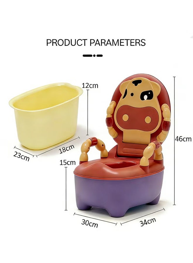 Berma Baby Baby Potty Toilet Potty Training Seat with Handles, Toddler Kids Potty Chair with High Back Support & Lid Potty Pot,Portable Children Travel Potty Toilet for Indoor and Outdoor - Image 2
