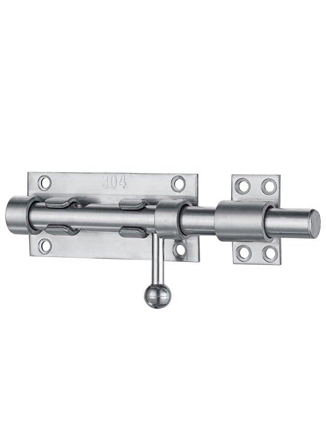 JQK Sliding Bolt Gate Latch, 6.3 Inch (Thick 2.4mm) Heavy Duty 304 Stainless Steel Barrel Bolt with Padlock Hole, Interior Door Latches Brushed Finish, DL300-BN - Image 1