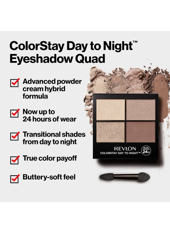 Revlon ColorStay Day To Night Eyeshadow Quad, Longwear Shadow Palette with Transitional Shades and Buttery Soft Feel, Crease And Smudge Proof, 0.16 oz 575 Exquisite - Image 4