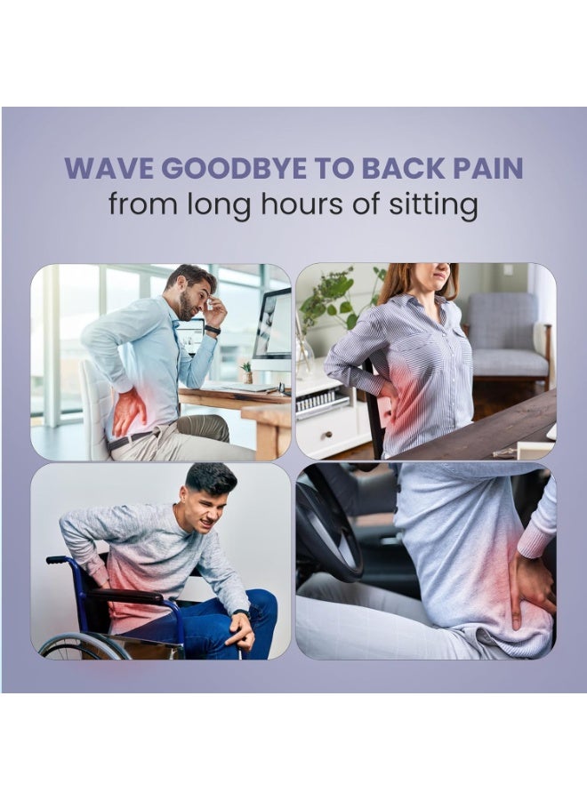 مسند ظهر طبي من الميموري فوم لكراسي المكتب ومقاعد السيارات - وسادة دعم القطنية المريحة لتخفيف آلام الظهر - مسند قطني بمسامات تهوية وغطاء قابل للغسل - Image 4