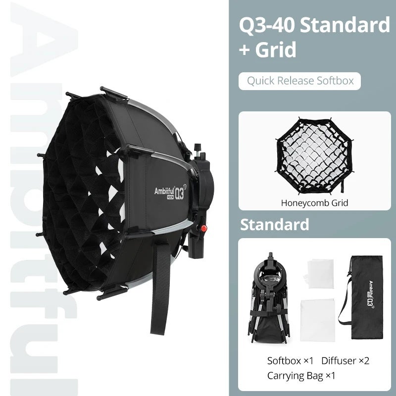 أمبيتيفول صندوق إضاءة ناعم Ambitful, 40cm With Grid - Image 1