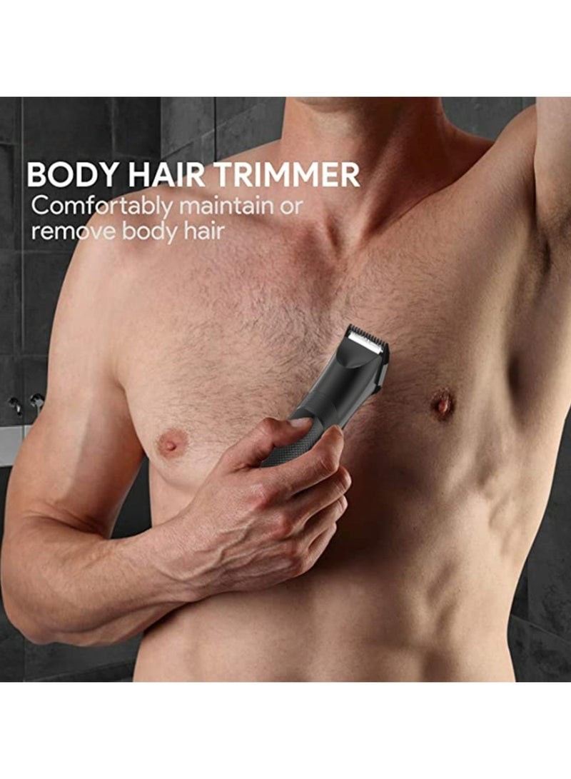 Electric Body Hair Trimmer - Precision Groin & Ball Trimmer for Men, Ergonomic Design with Replaceable Ceramic Blades, Waterproof for Wet/Dry Use, USB-C Charging, Gifts for Him Dad. - Image 3