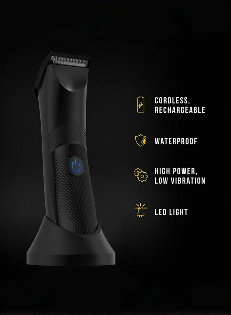 Electric Body Hair Trimmer - Precision Groin & Ball Trimmer for Men, Ergonomic Design with Replaceable Ceramic Blades, Waterproof for Wet/Dry Use, USB-C Charging, Gifts for Him Dad. - Image 2