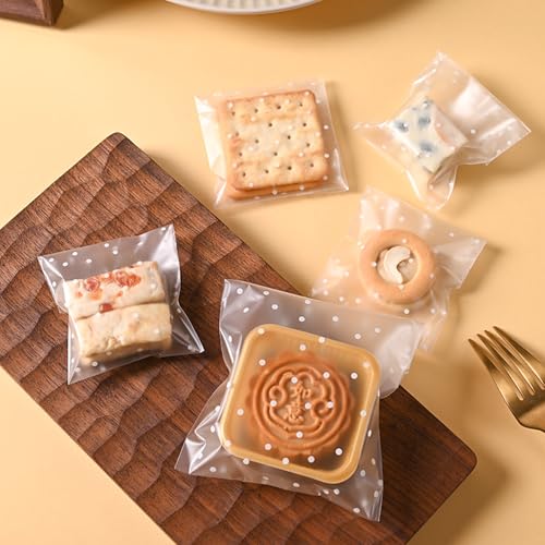 Morepack Self Sealing Cellophane Bags,200 Pcs Clear Cookie Bags Resealable Cellophane Bag for Packaging Bakery,Favors, (5.5"x5.5", No Stickers, Bows) - Image 3