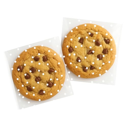 Morepack Self Sealing Cellophane Bags,200 Pcs Clear Cookie Bags Resealable Cellophane Bag for Packaging Bakery,Favors, (5.5"x5.5", No Stickers, Bows) - Image 1