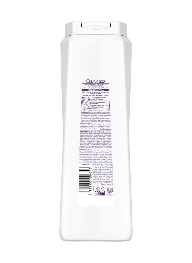 CLEAR Anti Dandruff 2IN1 Shampoo and Conditioner Anti Hairfall, for 10X Stronger Hair, 600ML - Image 2