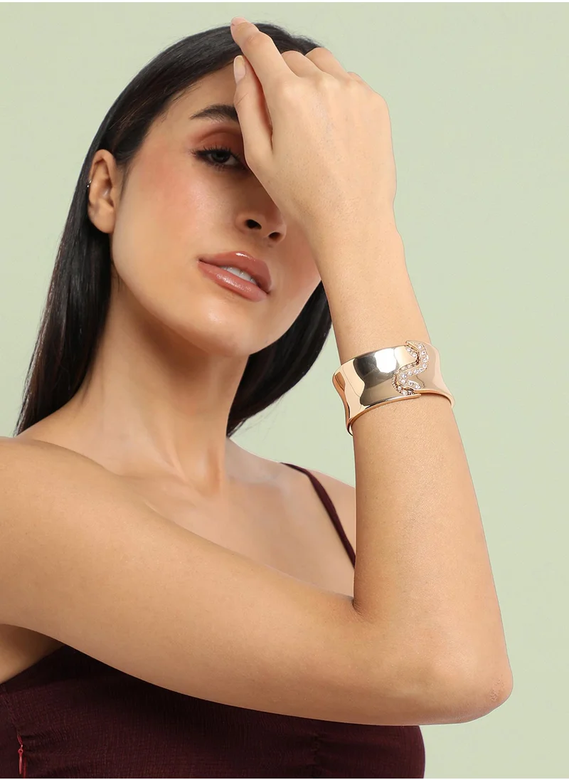 سوهي سوار متداخل مزين - ذهبي