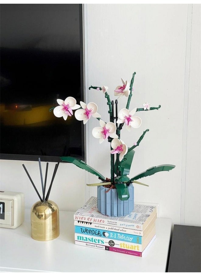 Generic - Bouquet Building Blocks, Artificial Flower Building Toys, Small Particle Butterfly Orchid Building Blocks Bouquet Potted Plants, Indoor Decoration, Parent-child Interaction, Color - Image 1