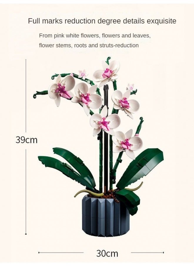 Generic - Bouquet Building Blocks, Artificial Flower Building Toys, Small Particle Butterfly Orchid Building Blocks Bouquet Potted Plants, Indoor Decoration, Parent-child Interaction, Color - Image 1